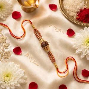 Shambhu Original 5 Mukhi Nepali Rudraksha Rakhi